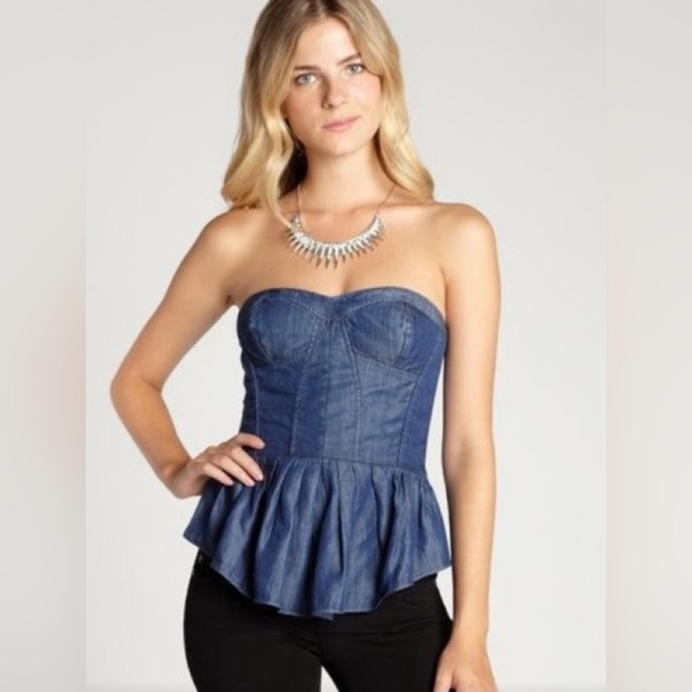 NWT Rebecca Taylor Denim Bustier